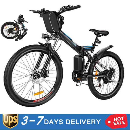 26inch 250W 21Speed Mountain Bike Foldable Electric Power Mountain Bicycle Lithium-Ion Battery Aluminum Alloy Bicycle Sports Cyc
